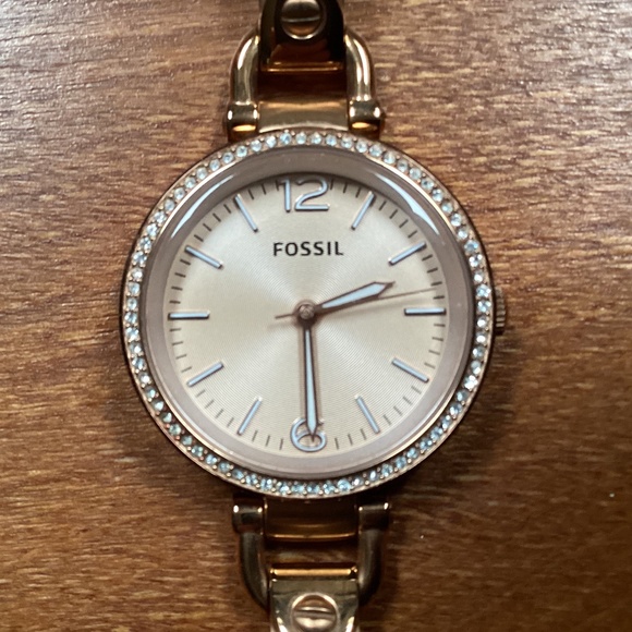 Fossil Georgia Glitz Rose Gold-tone Women’s Watch ES 3226 - Picture 1 of 11